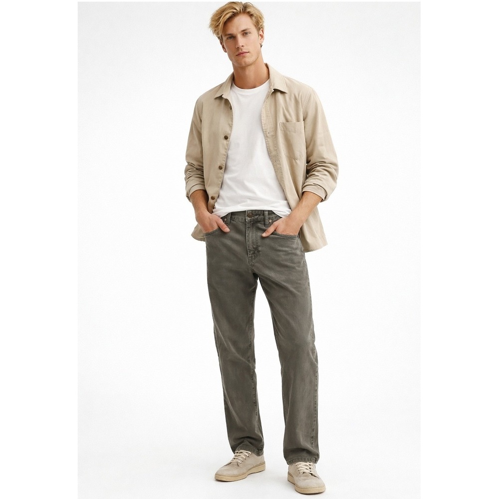 Massimo‎ Dutti Sport Men's Army Green Gray Trousers Straight leg Pants 46 / 36